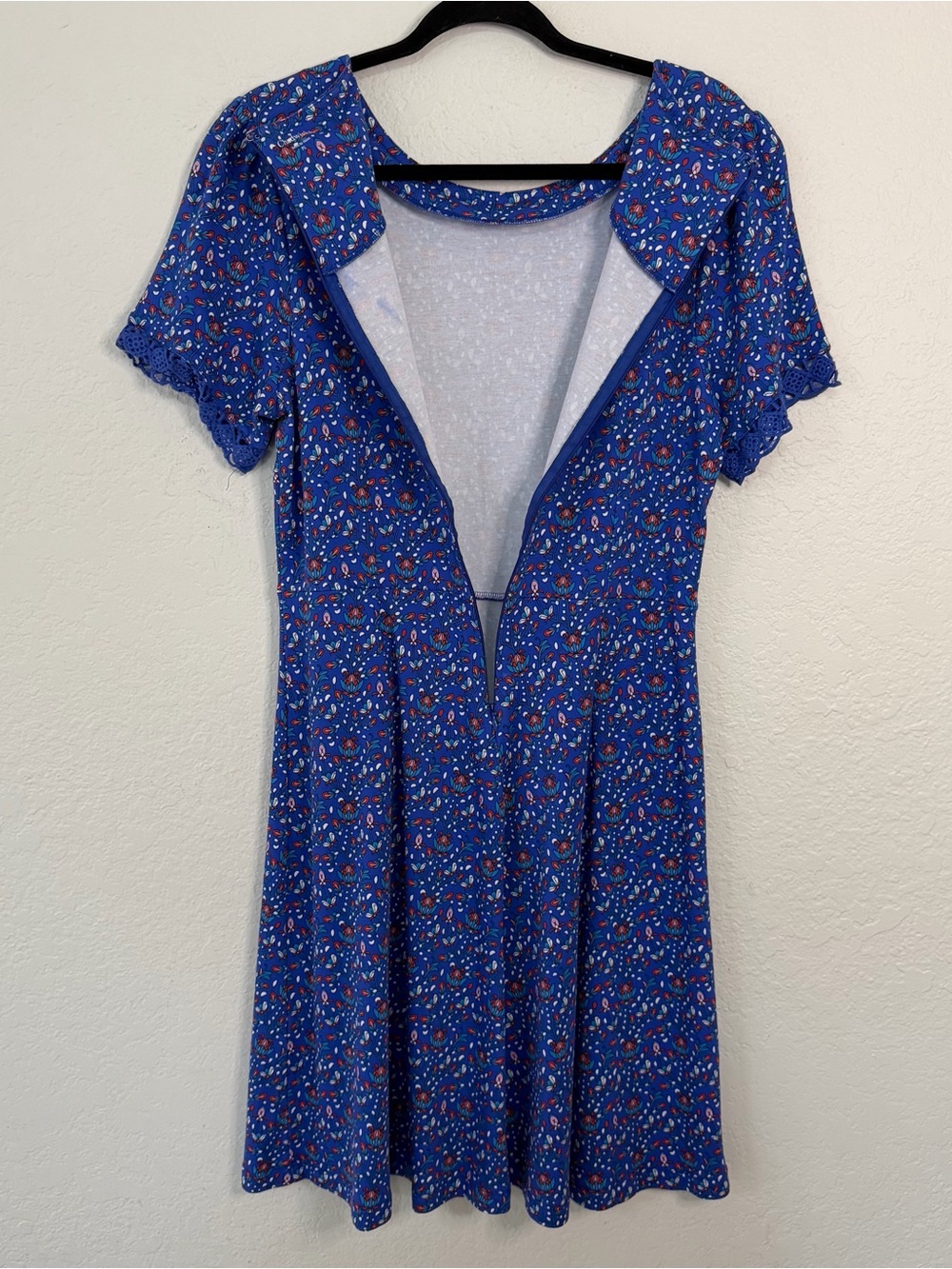 Chadwicks Blue Floral Fit & Flare Midi Dress Women’s Petite Large Cottagecore - Picture 5 of 12